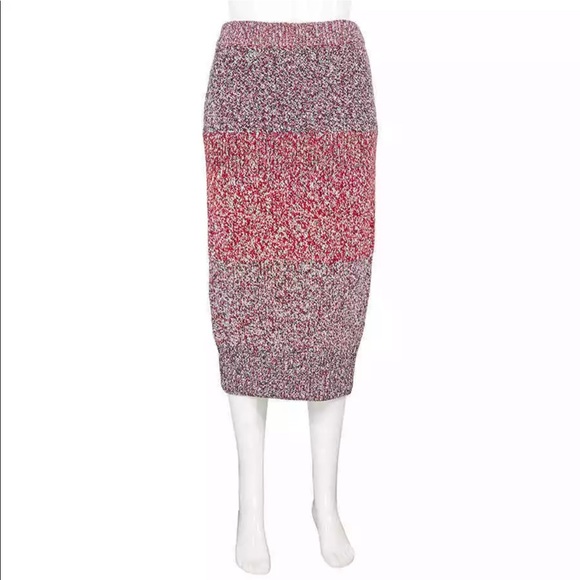 BURBERRY Cashmere Cotton Wool Blend Mouline Skirt - Picture 2 of 5